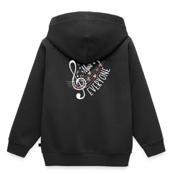 Professeur de musique Professeur de musique Professeur de musique - Sweat Premium à capuche enfant bio - noir - Dos - AI Model Kid Male (0cm)