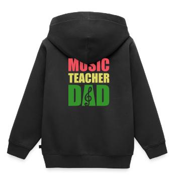 Professeur de musique Professeur de musique Professeur de musique - Sweat Premium à capuche enfant bio - noir - Dos - AI Model Kid Male (0cm)