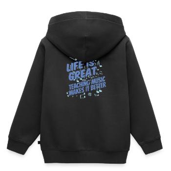 Professeur de musique Professeur de musique Professeur de musique - Sweat Premium à capuche enfant bio - noir - Dos - AI Model Kid Male (0cm)