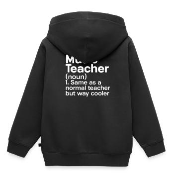 Professeur de musique Professeur de musique Professeur de musique - Sweat Premium à capuche enfant bio - noir - Dos - AI Model Kid Male (0cm)