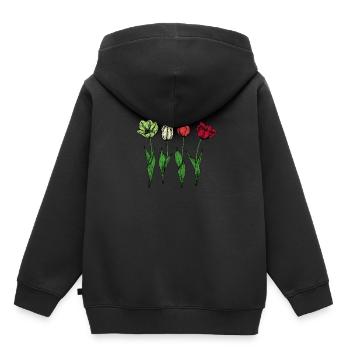 Tulipes Tulipes - Sweat Premium à capuche enfant bio - noir - Dos - AI Model Kid Male (0cm)