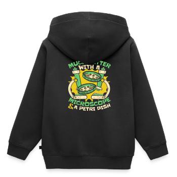 Biologiste Biologiste Microscope Biologiste moléculaire - Sweat Premium à capuche enfant bio - noir - Dos - AI Model Kid Male (0cm)