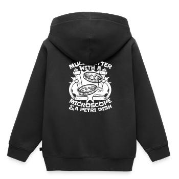 Biologiste Biologiste Microscope Biologiste moléculaire - Sweat Premium à capuche enfant bio - noir - Dos - AI Model Kid Male (0cm)