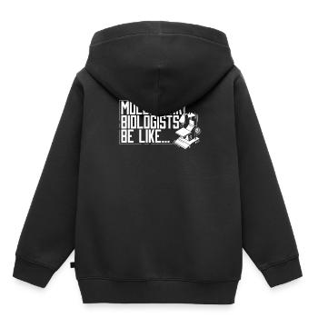 Biologiste Biologiste Microscope Biologiste moléculaire - Sweat Premium à capuche enfant bio - noir - Dos - AI Model Kid Male (0cm)