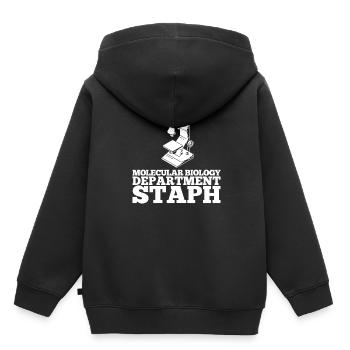 Biologiste Biologiste Microscope Biologiste moléculaire - Sweat Premium à capuche enfant bio - noir - Dos - AI Model Kid Male (0cm)
