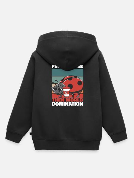 Marienkäfer Kaffee Sonnenbrille - Kinder Premium Organic Hoodie - Schwarz