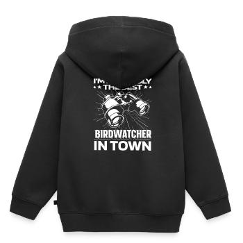 Jumelles ornithologiques - Sweat Premium à capuche enfant bio - noir - Dos - AI Model Kid Male (0cm)