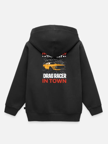 Dragster Drag Race Lustig - Kinder Premium Organic Hoodie - Schwarz