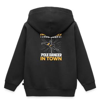 Pole Dancing Drôle - Sweat Premium à capuche enfant bio - noir - Dos - AI Model Kid Male (0cm)