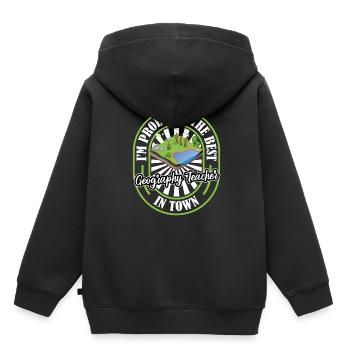 Géographie Géographe Lustig - Sweat Premium à capuche enfant bio - noir - Dos - AI Model Kid Male (0cm)