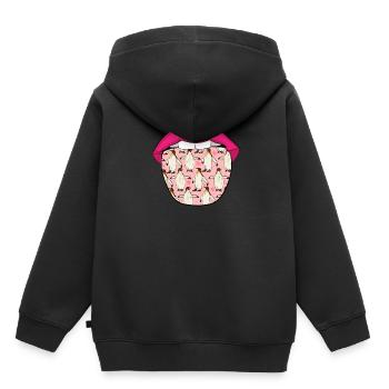Pinguin Zunge - Kinder Premium Organic Hoodie - Schwarz - Hinten - AI Model Kid Male (0cm)