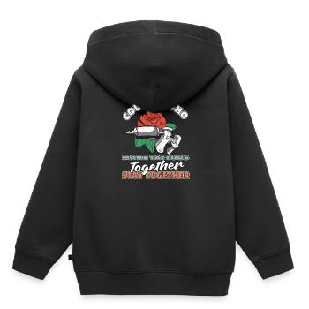 Paire de tatoueurs - Sweat Premium à capuche enfant bio - noir - Dos - AI Model Kid Male (0cm)