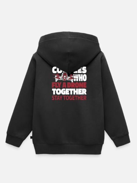 Drohne Quadrocopter Paar - Kinder Premium Organic Hoodie - Schwarz