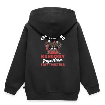 Eishockey Paar - Kinder Premium Organic Hoodie - Schwarz - Hinten - AI Model Kid Male (0cm)