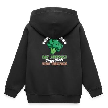 Broccoli Pair - Kids Premium Organic Hoodie - black - Back - AI Model Kid Male (0cm)