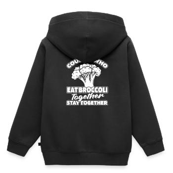 Broccoli Pair - Kids Premium Organic Hoodie - black - Back - AI Model Kid Male (0cm)