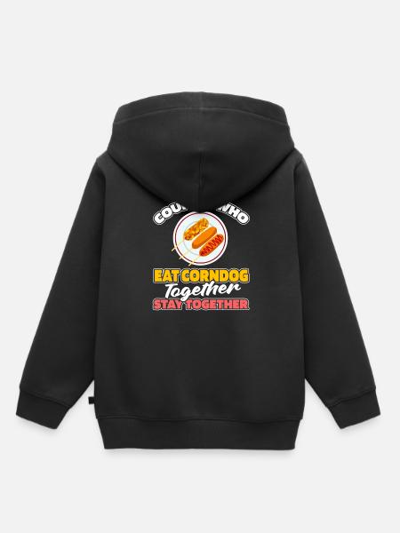Corn Dog Corndog Pair - Kids Premium Organic Hoodie - black