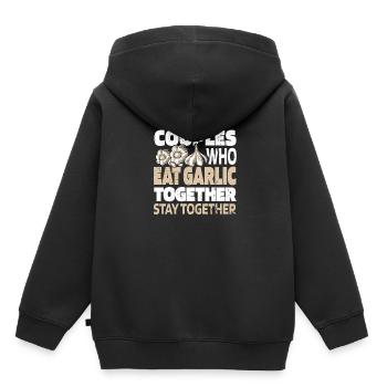 Knoblauch Knobi Knofi Paar - Kinder Premium Organic Hoodie - Schwarz - Hinten - AI Model Kid Male (0cm)
