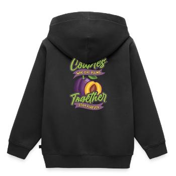Plum pair - Kids Premium Organic Hoodie - black - Back - AI Model Kid Male (0cm)