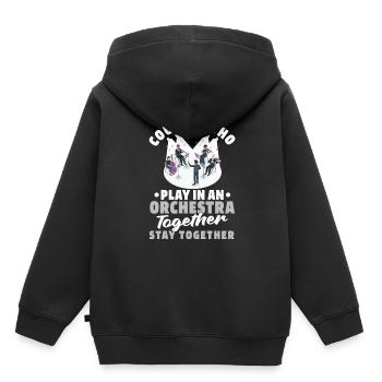 Couple d’orchestre - Sweat Premium à capuche enfant bio - noir - Dos - AI Model Kid Male (0cm)