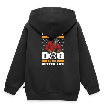 Chien forgeron métallurgiste - Sweat Premium à capuche enfant bio - noir - Dos - AI Model Kid Male (0cm)