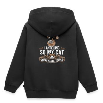 Antiques Antique Dealer Cat - Kids Premium Organic Hoodie - black - Back - AI Model Kid Male (0cm)