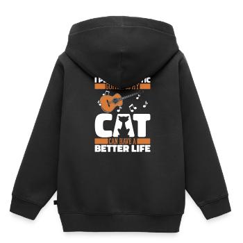 Guitare acoustique Cat - Sweat Premium à capuche enfant bio - noir - Dos - AI Model Kid Male (0cm)