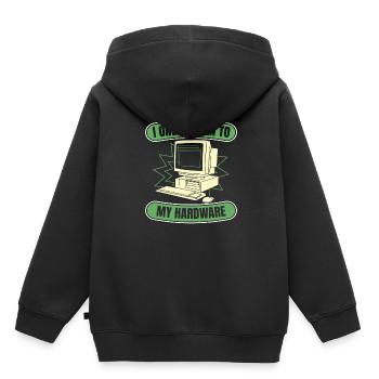 Entwickler Coder Programmierer Hardware - Kinder Premium Organic Hoodie - Schwarz - Hinten - AI Model Kid Male (0cm)