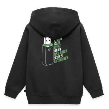 Entwickler Coder Programmierer USB - Kinder Premium Organic Hoodie - Schwarz - Hinten - AI Model Kid Male (0cm)