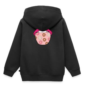 Donut tongue - Kids Premium Organic Hoodie - black - Back - AI Model Kid Male (0cm)