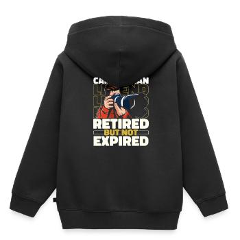 Caméraman à la retraite - Sweat Premium à capuche enfant bio - noir - Dos - AI Model Kid Male (0cm)