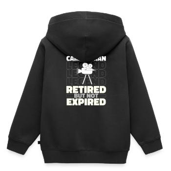 Caméraman à la retraite - Sweat Premium à capuche enfant bio - noir - Dos - AI Model Kid Male (0cm)