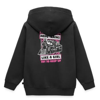 Train driver girl train driver - Kids Premium Organic Hoodie - black - Back - AI Model Kid Male (0cm)