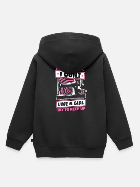 Quilting Mädchen - Kinder Premium Organic Hoodie - Schwarz