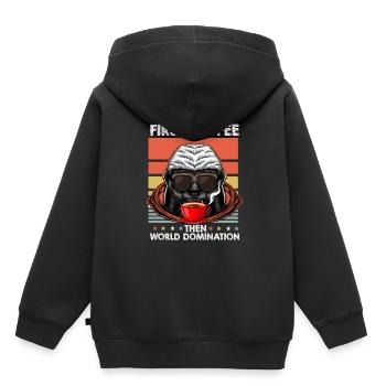 Honey Badger Ratel Lunettes de soleil Café - Sweat Premium à capuche enfant bio - noir - Dos - AI Model Kid Male (0cm)