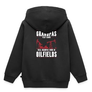 Oil Field Oil Field Oil Rig Grandpa - Kids Premium Organic Hoodie - black - Back - AI Model Kid Male (0cm)