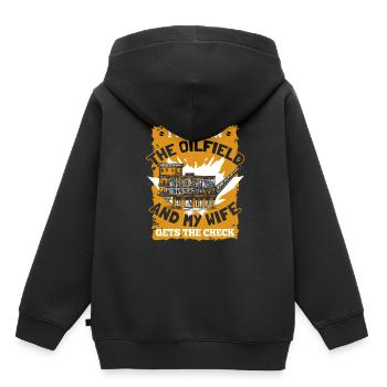 Oil Field Oil Rig Wife - Kids Premium Organic Hoodie - black - Back - AI Model Kid Male (0cm)