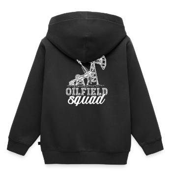 Ölfeld Bohrinsel Kader - Kinder Premium Organic Hoodie - Schwarz - Hinten - AI Model Kid Male (0cm)