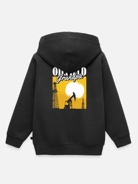 Ölfeld Bohrinsel Opa - Kinder Premium Organic Hoodie - Schwarz