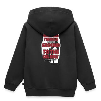 Plate-forme pétrolière Lustig - Sweat Premium à capuche enfant bio - noir - Dos - AI Model Kid Male (0cm)