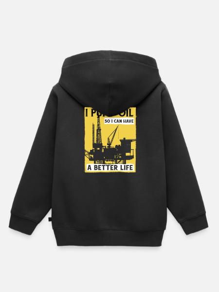 Ölfeld Bohrinsel Pumpe - Kinder Premium Organic Hoodie - Schwarz