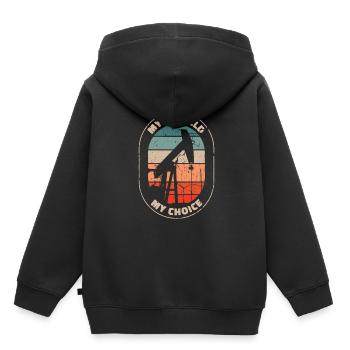 Oil Field Oil Rig Selection - Kids Premium Organic Hoodie - black - Back - AI Model Kid Male (0cm)