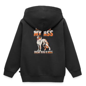 Australian Shepherd - Kinder Premium Organic Hoodie - Schwarz - Hinten - AI Model Kid Male (0cm)