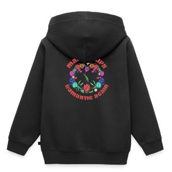 Tulipes Tulipes romantiques - Sweat Premium à capuche enfant bio - noir - Dos - AI Model Kid Male (0cm)