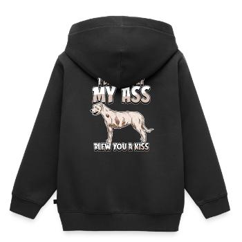 Lévrier irlandais - Sweat Premium à capuche enfant bio - noir - Dos - AI Model Kid Male (0cm)