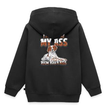 Épagneul de Bretagne - Sweat Premium à capuche enfant bio - noir - Dos - AI Model Kid Male (0cm)
