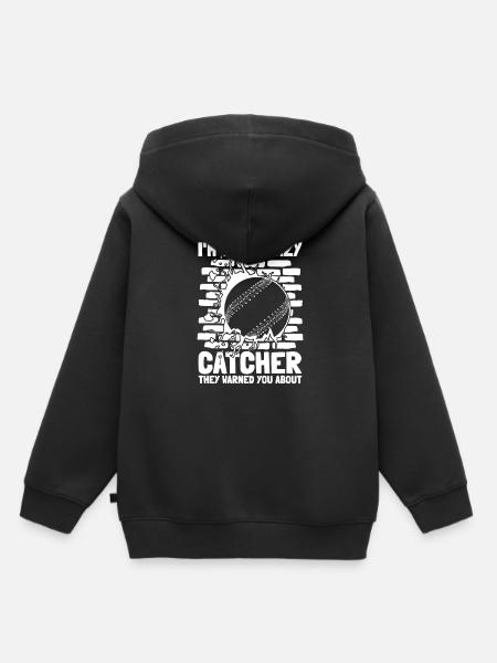 Softball Fänger - Kinder Premium Organic Hoodie - Schwarz