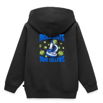 Biologie Biologiste Microscope - Sweat Premium à capuche enfant bio - noir - Dos - AI Model Kid Male (0cm)