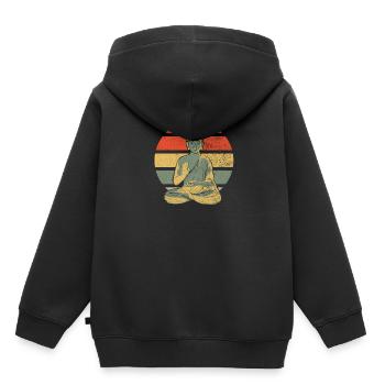 Buddha Buddhist Zen Buddha - Kinder Premium Organic Hoodie - Schwarz - Hinten - AI Model Kid Male (0cm)
