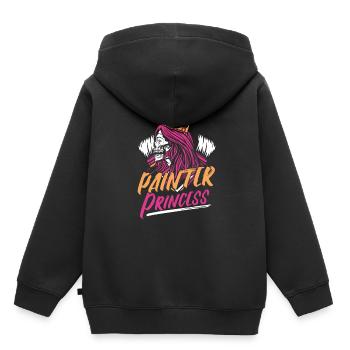 Peintre Vernisseur Princesse - Sweat Premium à capuche enfant bio - noir - Dos - AI Model Kid Male (0cm)